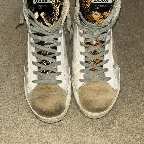 Golden Goose FRANCY White and Tan High-Top Sneakers size 38 limited edition - Picture 3 of 9